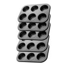 Kit 5 Forma Assadeira Cupcake Bolinhos 6 Cavidades Bolo Antiaderente Pão Queijo Mel Forminhas Empada