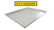 Kit 5 Forma Assadeiras Alumínio Lisa Pão Doce 58x70x3,5cm