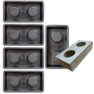 Kit 5 Forma Bloco Ecológico Tijolo Parede Economico 2 Furos 30x15x8 Muro Concreto Cimento Fácil Uso