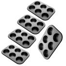 Kit 5 Forma Cupcake Antiaderente Teflon 6 Cavidades Assadeira Pão Queijo Empadinha Cozinha Bolinhos