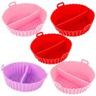 Kit 5 Forma Forro Silicone Air Fryer Reutilizável Antiaderente Protetor Assadeira Redonda Fritadeira Forno Microondas