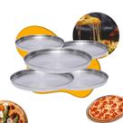 Kit 5 Formas Assadeiras Redondas de Alumínio 32cm com Borda para Pizza Tela Ideal para Forno Elétrico, Forno a Lenha e Fogão a Lenha