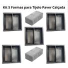 Kit 5 Formas para Tijolo Paver Piso Calçada Jardim Construção