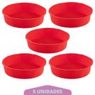 Kit 5 Formas Redonda de Silicone Sortida Bolos Sobremesa