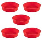 Kit 5 Formas Silicone 24cm Redonda Sortida Bolo Sobremesa