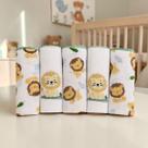 Kit 5 Fraldas de Pano Estampadas e Bordadas Bebê Safari Menino Luxo