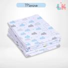 Kit 5 Fraldas Luxo Estampada com Bainha Tecido Duplo 70x67cm 100% algodão