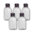 Kit 5 Frasco Plástico Pet Cristal 100ml + Tampa Lacre R24