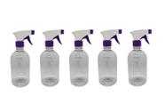 Kit 5 Frasco Pulverizador / Borrifador 500ml - ROXO E BRANCO
