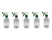 Kit 5 Frasco Pulverizador / Borrifador 500ml - VERDE E BRANCO