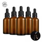 Kit 5 Frascos de vidro Vazio Cor Âmbar 30ml com conta gota Aromatizante e Perfume óleos essências
