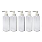 Kit 5 Frascos Tampa Válvula Pump 100ml Cilíndricos Viagem Sabonete Liquido Skincare Shampoo