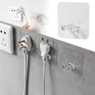Kit 5 Gancho Organizador Parede Adesivo Transparente Plug Tomada