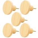 Kit 5 Ganchos de Madeira Pendurador de Parede Redondo Decorativo Bolsas Roupas