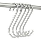 Kit 5 Ganchos Tipo S em Inox Suporte Para Cozinha Armários Casa Uny Home