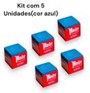 Kit 5 Giz de Sinuca Master Azul Snooker