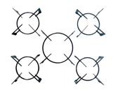 Kit 5 Grades Trempes Fogão Cooktop Fischer Tripla Chama 1743