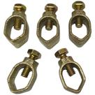 Kit 5 Grampo de Aterramento Simples para Haste de 1/2 até 5/8 Conector Reforçado