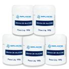 Kit 5 Graxa Silicone Dielétrica Implastec Lubrificantes Especiais IGS200 100g Para Equipamentos De Laboratório