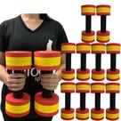 Kit 5 Halteres de Hidroginástica Redondo em EVA DF4015-VM 1-2Kg Vermelho/Amarelo Dafoca Sports