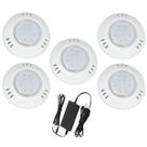 Kit 5 Hiper Led 9W Branco Abs Piscina E Fonte 5A