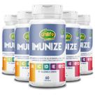 Kit 5 Imunize Vitaminas A, C, D, E, B12 + Selênio e zinco Unilife 60 cápsulas
