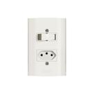 Kit 5 Interruptor Simples com Tomada Romazi Dunas 2P+T Simples 10A 4x2"