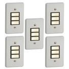 Kit 5 Interruptor Simples Horizontal 10a/250v Cinza Pial