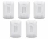 Kit 5 Interruptores Simples 6A 250V Aria Branco Kit 5 Interruptores Simples 6A 250V Aria Branco