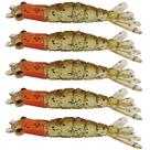 Kit 5 Iscas Camarão Artificial 6cm - Pesca Robalo Tucunaré Corvina