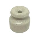 Kit 5 Isolador porcelana Esmaltada Tipo Roldana 30mm X 30mm Furo de 5mm Chocadeira