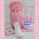 Kit 5 Itens Inverno Infantil Feminino Touca Luva e Meia de 2 á 4 Anos de Idade