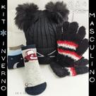 Kit 5 Itens Inverno Infantil Masculino Touca Luva e Meia de 2 á 4 Anos de Idade