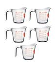 Kit 5 Jarras Medidoras Vidro Medidas 250ml Copo Dosador Alça