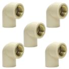 Kit 5 Joelho Transição Fêmea 3/4 X 1/2 Cpvc Água Quente Tubo