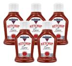 Kit 5 ketchup tradicional hemmer zero açucar squeeze 310g