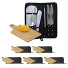 Kit 5 - Kits Churrasco 7 peças com Luva e Tábua de Corte