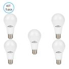 Kit 5 lampada bulbo led 12w 1050lm 6500k e-27 branco frio