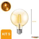Kit 5 Lâmpada Filamento Led G125 Vintage Retro Carbon Âmbar Kit 5 Lâmpada Filamento Led G125 Vintage Retro Carbon Âmbar