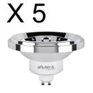 Kit 5 lampada led ar111 12w 36 graus branco quente 2700k bivolt gu10 - galaxy led