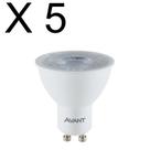 Kit 5 lampada led dicroica 4w branco frio 6500k bivolt gu10 - avant