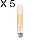 Kit 5 lampada led retro filamento t30 4w 2200k ambar biv e27 galaxy