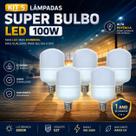 kit 5 Lâmpada Super Bulbo Led 100W Bivolt E27 Branco Frio