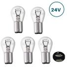 Kit 5 Lampadas 21/5w 2 Polos 24v BAY15d