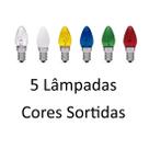 kit 5 Lâmpadas Chupeta E14 Colorida Diversas Cores Empalux 127V 220V