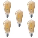 Kit 5 lâmpadas de led philips filamento st64 4w 2500k bivolt