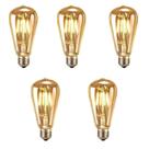 Kit 5 Lâmpadas Filamento Led Bivolt 4W 2200K Âmbar E27