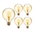 Kit 5 Lâmpadas Filamento LED G95 Decorativa Retrô Vintage Âmbar Bivolt Luminarte