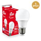 Kit 5 Lâmpadas LED 12W 6500K Bivolt E27 Kian
