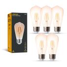 Kit 5 Lampadas Led Filamento ST64 4w 2200k Branco Quente E27 Bivolt Cod: ALUT000201-5 Alut By Avant